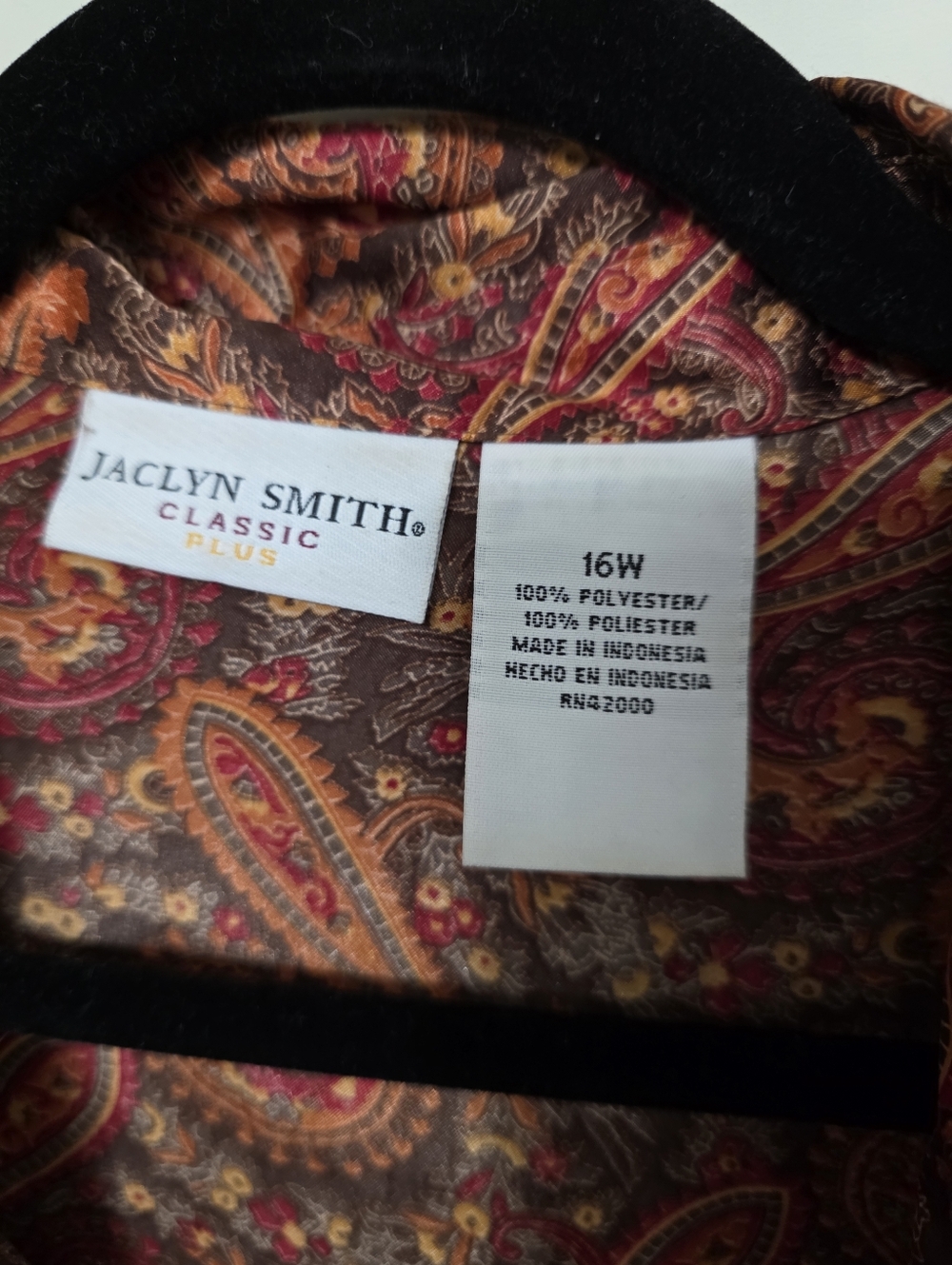 (2 FOR $20) Jaclyn Smith Paisley Short-Sleeve Shirt - Brown/Red - Picture 2 of 3
